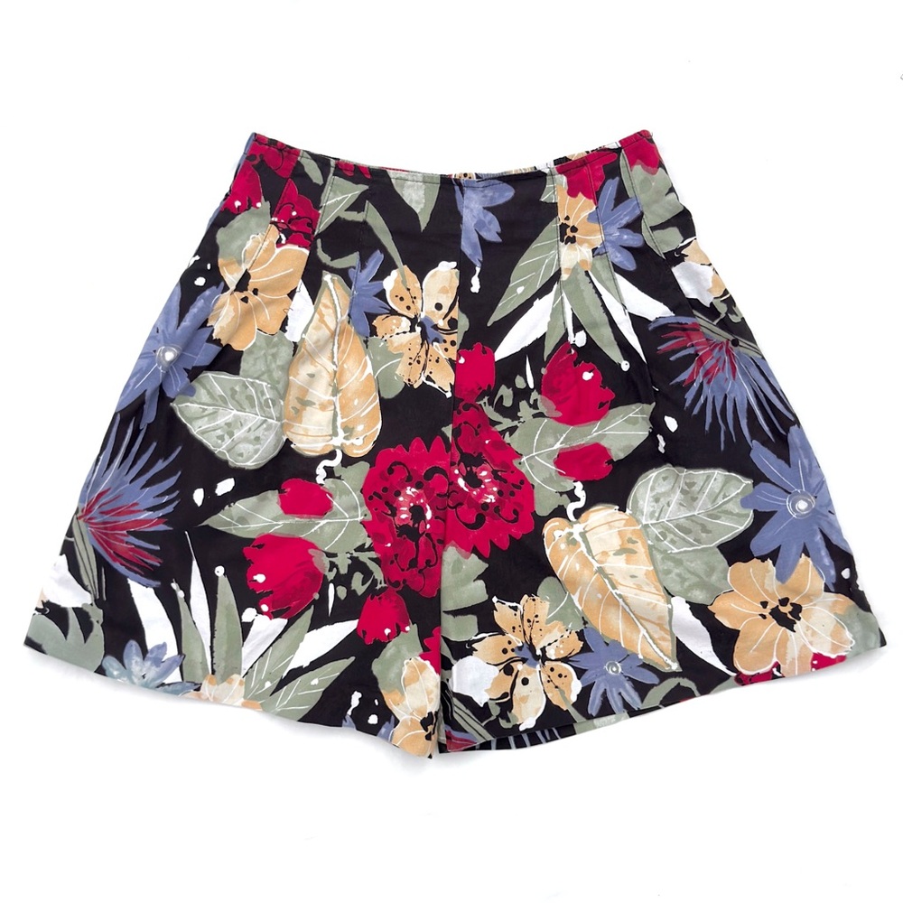 Vintage 90s Byer California Black Multicolor Tropical Retro Fairy Easy Shorts